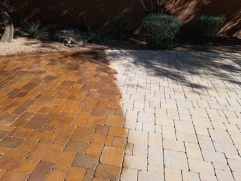 paver sealing with and without paver sealing
